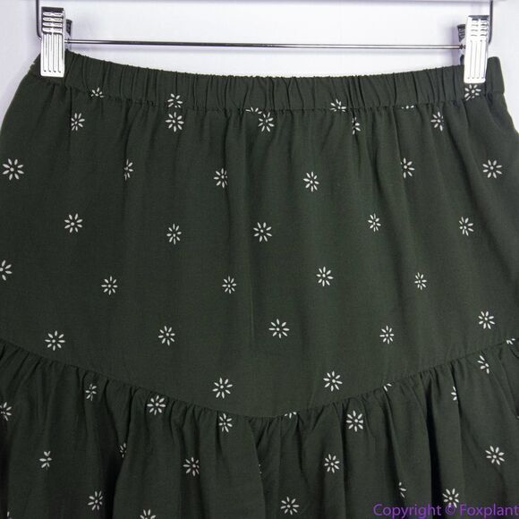 NEW Madewell Pull-On Ruffle Tiered Mini Skirt in Dot Daisies, S‎ - Picture 4 of 16